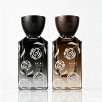 Vente en gros de flacons de parfum carrés transparents de 30 ml et 50 ml, emballage de luxe vide pour parfum, flacon en verre avec boîte et sacs