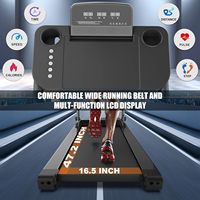 Tapis roulant électrique pliable avec accoudoir rétractable, moteur 2,5 CV, 12 vitesses, écran LED, surveillance de la fréquence cardiaque, utilisation à domicile ou au bureau