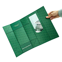 Boîtes rigides magnétiques pliables vertes personnalisées en gros, impression CMYK, fenêtre transparente en PVC, éponge écologique, recyclables, cadeaux