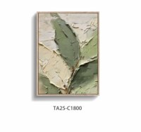 Toile murale abstraite avec motif de feuilles, texture colorée, peinte à la main, pour la décoration de la maison
