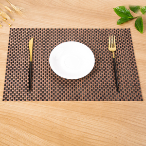 Tùy chỉnh thiết kế chịu nhiệt màu đen PVC hình chữ nhật bảng thảm không trượt có thể giặt dệt Vinyl placemat - Product Image 3
