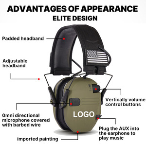 Casque anti-bruit électronique supra-auriculaire avec protections auditives pour le tir, l'industrie et la sécurité, étuis inclus - Vente chaude - Product Image 2