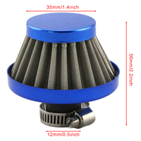 Filtre à air sport universel en acier inoxydable de 12 mm à haut débit pour la performance du moteur de voiture de course
