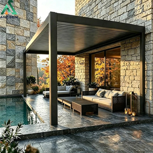 Pergola bioclimatique <span class=keywords><strong>en</strong></span> aluminium 6x6m avec toit à lames orientables, robuste, résistante aux intempéries, montage personnalisé, <span class=keywords><strong>abri</strong></span> extérieur pour <span class=keywords><strong>jardin</strong></span>, patio, cour - Product Image 1
