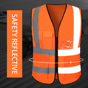 Vêtements de sécurité multi-poches de haute qualité personnalisés pour la sécurité nocturne sur les chantiers, <span class=keywords><strong>gilet</strong></span> haute visibilité - Product Image 5