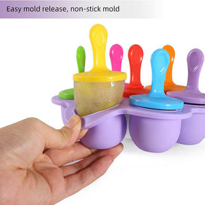 Moule à glaçons en silicone à 7 cavités sans BPA Contenants de stockage <span class=keywords><strong>des</strong></span> aliments <span class=keywords><strong>pour</strong></span> crème glacée imprimée avec logo personnalisé et de qualité alimentaire écologique <span class=keywords><strong>pour</strong></span> enfants - Product Image 2