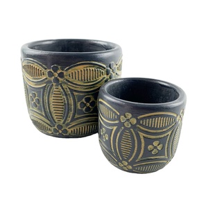 Pot de fleurs moderne mignon <span class=keywords><strong>noir</strong></span> en béton Pot de fleurs succulentes de bureau Pots de ciment Moule Jardinières d'intérieur élégantes - Product Image 3
