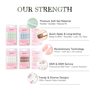 AIERFEI Vente en gros en vrac 20 modèles de <span class=keywords><strong>faux</strong></span> <span class=keywords><strong>ongles</strong></span> courts ovales à presser 30 pièces chacun <span class=keywords><strong>Couleur</strong></span> unie <span class=keywords><strong>Gel</strong></span> souple Prêts à porter Collection - Product Image 6