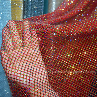 Tissu en résille de luxe avec des pierres carrées scintillantes de 3 mm, strass, cristaux élastiques, dentelle pour robe