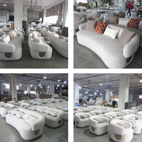 Canapé individuel incurvé de luxe ZHIDA, design moderne, avec détails métalliques dorés, chaise de loisirs en tissu en forme d'arc, base en placage pour villa, hôtel, majlis