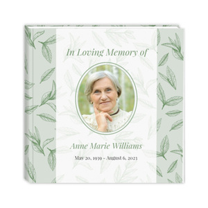 Foglie di tè verde forniture funebri registro commemorativo libro funebre Guest Book per il servizio funebre - Product Image 1