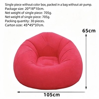 Canapé-lit gonflable moderne et pliable en PVC écologique, surface floquée, fauteuil de relaxation pour hôtel, utilisation intérieure et extérieure