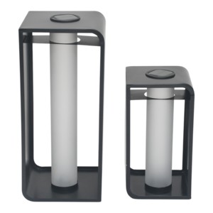 Lanterne solaire moderne, bougie décorative d'extérieur pour patio, cour, véranda, jardin, éclairage sans flamme, bougie LED - Product Image 1