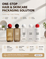 Bouteilles de savon liquide pour le corps en PET finition mate brillante avec bouchon à bille rouge, rechargeables, logo personnalisé, taille personnalisée, emballage cosmétique
