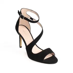 Custom Heels Supplier Women Sexy Dress Heeled Sandals Summer Shoes Black Pointed Toe Pumps Custom High Heel Party Sandals Women