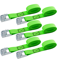 Sangle d'arrimage à cliquet en polyester noir avec revêtement époxy, 1'' (25 mm), 800 kg, robuste, sans fin