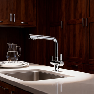 Robinet mitigeur <span class=keywords><strong>4</strong></span> en 1 Robinet de cuisine <span class=keywords><strong>4</strong></span> voies avec filtre pour eau chaude et froide pétillante, chromé - Product Image 2