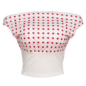 เสื้อเชิ้ตแฟชั่นผู้หญิงสไตล์วินเทจลายจุด ดีไซน์เซ็กซี่เปิดไหล่ข้างเดียว ช่วงเอวเข้ารูป คอลเลคชั่นใหม่รับซัมเมอร์ - Product Image 6