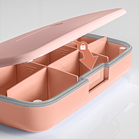 Boîte de rangement pour pilules magnétique portable personnalisable 2025, en plastique, 9 compartiments, boîte de rangement détachable pour vitamines et médicaments, distributeur de médicaments