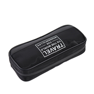 Portable Nylon Travel Cosmetic Bag Large Capacity Multifunctional Makeup Storage Fashionable Zipper Convenient Logo Pattern - Product Image 2