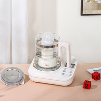 Chauffe-lait électrique en verre LELESS, contrôle tactile numérique, 1,2 L, 800 W, multi-températures, anti-brûlure à sec, pour la maison et le bureau, économe en énergie