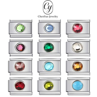 Nouveau Bracelet Modulaire Italien en Acier Inoxydable Soudé avec Pierres Colorées Rondes 2026 – Bracelet de Montre DIY Simple et Tendance – Cadeau Parfait – Vente en Gros