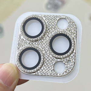 Protector de Lente de Cámara con Diamantes Brillantes de Lujo, Protección de Pantalla 360, Dureza 9H, Ultrafino, Resistente al Agua, Vidrio Templado para 16 14 15 <span class=keywords><strong>Pro</strong></span> - Product Image 1