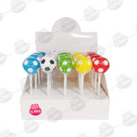 Groothandel Cartoon Voetbal Lollipop Kleurrijke Voetbalvormige Lollipop Harde Snoepjes Fruit Smaak Halal Zoete Lolly Snoep Snack