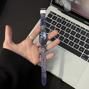 Correa de <span class=keywords><strong>Reloj</strong></span> de Mezclilla para <span class=keywords><strong>Mujer</strong></span>, Compatible con <span class=keywords><strong>Xiaomi</strong></span> Band 10, Diseño Cruzado, 8/9 NFC, Moderna y Versátil para Otoño/Invierno - Product Image 3