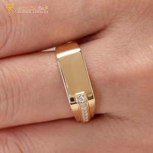 Anillo de Boda Unisex Chapado en Oro Amarillo de 14K y 18K con Diamante Cultivado en Laboratorio de Corte Redondo, Certificado por IGI, de Goldleafgem - Product Image 3