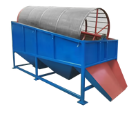 Machine de criblage rotative à tambour pour la séparation du compost et du sol, destinée au criblage des déchets organiques et du substrat.