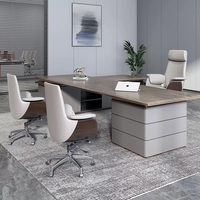 Chaise de bureau exécutive en cuir minimaliste moderne, réglable en hauteur, pivotante, pour ordinateur, pour patron, directeur, avec roulettes