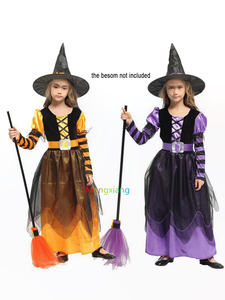 Bonitos disfraces de <span class=keywords><strong>bruja</strong></span> para niñas de Halloween con sombrero, traje de fiesta elegante, disfraz de Hada, murciélago de calabaza, conjunto de disfraz de princesa para niñas - Product Image 2