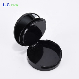LZ confezione Stock 100 pezzi singolo colore doppio strato nero opaco fardello trucco 59mm rotondo compatto in polvere con specchio e Puff - Product Image 3