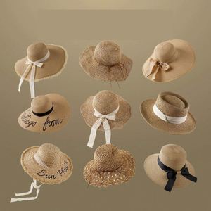 Nueva Colección de Sombreros de Visera de Papel para Mujer, Sombrero de Sol de Ala Ancha para Verano, Playa, Deportes al Aire Libre y Viajes - Product Image 1