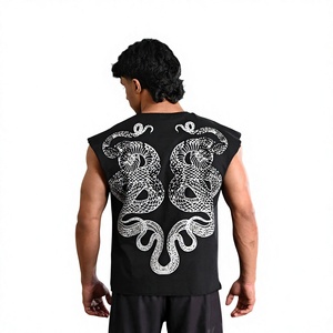 Camiseta sin mangas de algodón/jersey personalizada de verano, estilo urbano, ligera, estampada, informal, para el gimnasio. - Product Image 2