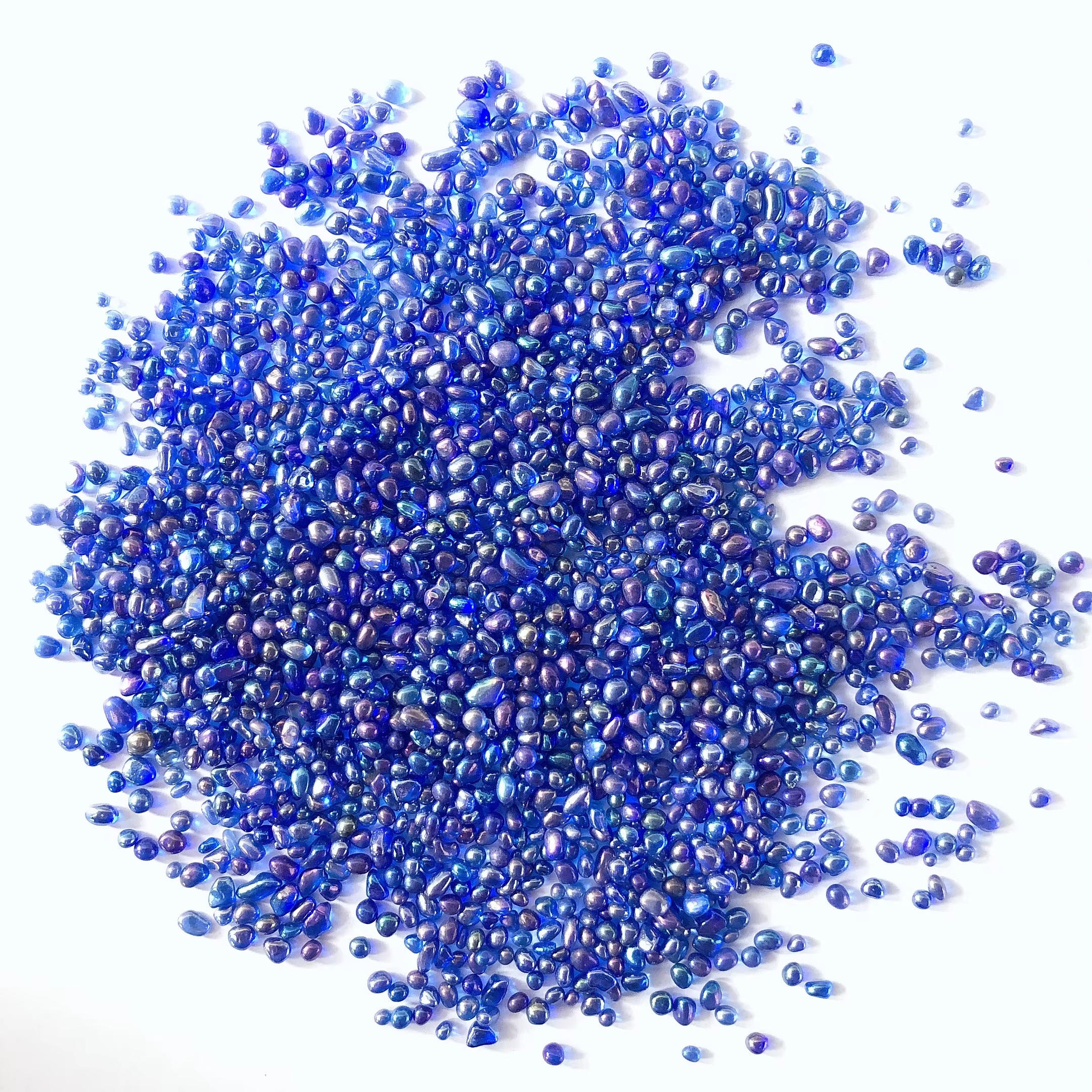 Perle de piscine irisée bleu cobalt