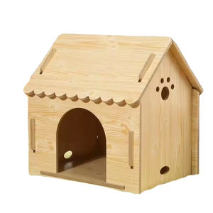 Ruang besar untuk hewan peliharaan dengan Windows Kennel mewah dekoratif kustom dalam ruangan dapat dilepas kayu kabin rumah anjing - Product Image 5