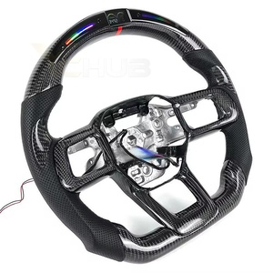 Volante de Fibra de Carbono Forjado con Detalles Rojos para Ford Mustang GT500 <span class=keywords><strong>Shelby</strong></span> 2023 2024 2025, Accesorio Interior de Cuero - Product Image 4