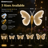 Lumières LED 3D dynamiques étanches pour l'extérieur, motif papillon, pour la décoration d'arbres de Noël, fournitures pour attractions nocturnes festives