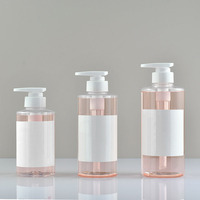 Bouteille Cylindrique Transparente en PET à Pompe 300/500ml pour Gel Douche, Shampoing, Lotion – Fourniture Directe Usine – Gamme Hôtelière Haut de Gamme pour Soins Lavants