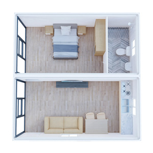 Panneau sandwich préfabriqué Bureau Conteneur Maisons Panneau sandwich Porta Cabines Usine Personnalisée Petite Maison Dortoir Maison Amovible - Product Image 2