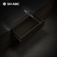 SH-ABC Boîte à tiroirs métallique moderne et fine, à montage dissimulé sous le meuble, avec fermeture amortie, charge dynamique de 40 kg, pour cuisine et salle de bain