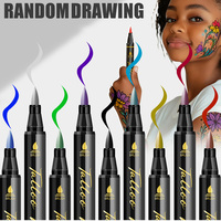 Stylos de peinture corporelle à pointe souple imperméables 12/24 couleurs, effaçables, pour tatouages temporaires, ensemble de marqueurs graffiti DIY pour festivals et fêtes, usage quotidien
