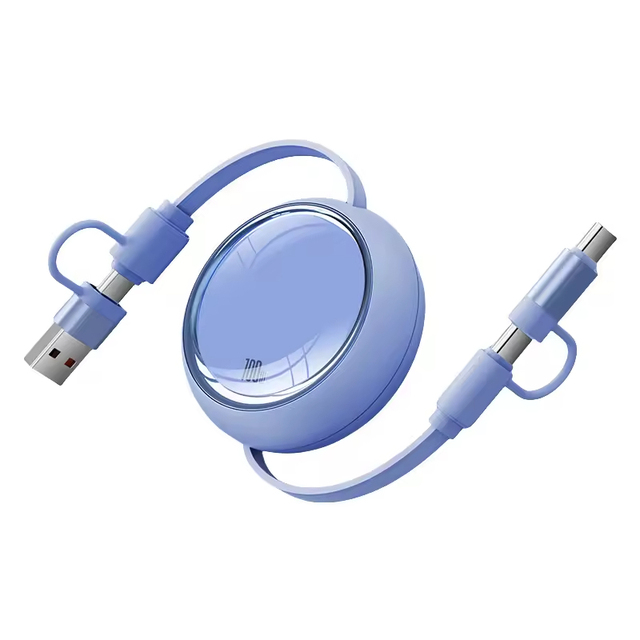 Promotional Gift Logo 100W 4in1 Fast Charging Retractable USB C Cable Multi Charging 3A Type C Data Cable Multiple Charger Cord