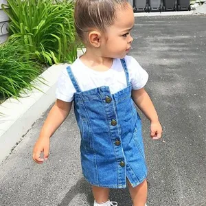 2019 Girl Dresses Long Sleeve Cute Children Clothing Kids Girls Dress Denim Clothes