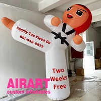Poupée gonflable personnalisée de Taekwondo et de Karaté, décoration d'événement sportif gonflable, personnage de dessin animé de Taekwondo gonflable géant