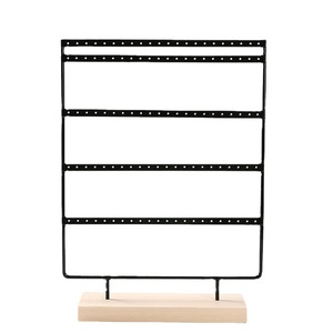 Gioielli di moda <span class=keywords><strong>orecchini</strong></span> Stand Organizer espositore <span class=keywords><strong>albero</strong></span> con vassoio in legno <span class=keywords><strong>porta</strong></span> <span class=keywords><strong>orecchini</strong></span> con fori per Piercing espositore per gioielli - Product Image 1