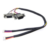 Câble d'ordinateur personnalisé en cuivre étamé avec connecteur DB9 RS232, RJ45, Molex Micro Fit, alimentation, 2-14 broches, gaine PTFE PVC