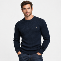 Pull col rond personnalisé OEM pour homme, pull tricoté décontracté chaud automne-hiver, pull tricoté style basique en gros